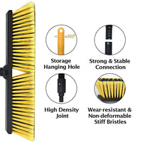 Balai à pousser robuste pour le jardin, le sol et le nettoyage, brosse en plastique pour l'extérieur, balayage rigide, balais magiques à Long manche