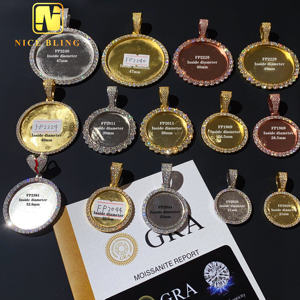 Vendita calda Pass diamante Tester personalizzato Moissanite foto ciondolo Compilation 925 argento Hip Hop Rock ghiacciato foto cornici regalo - Product Image 2