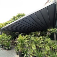 Pérgola Plegable Impermeable de Alta Calidad, Resistente a la Nieve, con Techo Retráctil para Jardín Europeo, Patio Trasero, Hotel, Resort