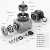 Moteur servo AC triphasé haute précision 750W 220V 3000 tr/min avec encodeur absolu 23 bits, montage sur bride pour automatisation robotique CNC