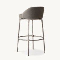 Tabouret de bar pivotant en cuir avec cadre métallique pour intérieur – Offre spéciale