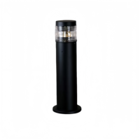 Luminaire mural extérieur décoratif en aluminium cylindrique, étanche, douille GU10/E27, diffuseur en polycarbonate, finition noir mat, 2700K chaud