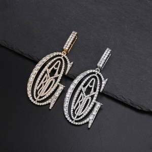 Hip hop rapper <span class=keywords><strong>tyga</strong></span> g Ice out Mặt dây chuyền Micro Pave CZ thiết kế lớn bảo lãnh cho nam giới đồ trang sức quà tặng dây chuỗi tinh tế chữ dây chuyền - Product Image 5