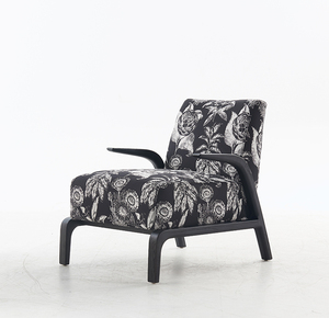 <span class=keywords><strong>Poltrona</strong></span> Relax PURUO per Soggiorno, Gambe in Legno Nero, Rivestimento in Pelle Grigia, Sedia Reclinabile per Hotel - Product Image 4