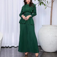 Nouvelle Collection 2026 : Ensemble Plissé Miyake Élégant pour Femme – Haut à Manches Longues et Pantalon Large – Tenue de Soirée et de Fête