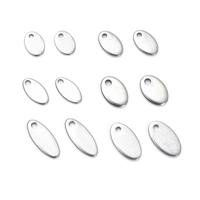 Pendentif ovale vierge en acier inoxydable pour estampage, petite breloque ovale pour la fabrication de bijoux (chaînes, bracelets, colliers)
