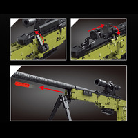 King 14010 Building Block Set Nouveau Modèle En Plastique Sniper Rifle Jouet Éducatif pour PlayersUnknown Peut Lancer Des Armes