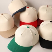 Casquette de baseball 5 panneaux personnalisée brodée, bicolore, style Dad Hat, avec logo imprimé, casquettes Snapback vierges pour entreprises