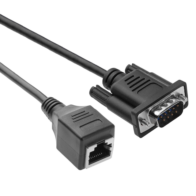 RS232 DB9 to RJ45 Female Extend Serial Port to RJ45 CAT5 CAT6 Ethernet LAN Extend Adapter Cable Compatible With Router Switch