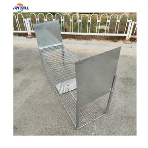 Factory Direct Wholesale Big Animal Trap Cage Large Size Metal Human Live Animal Cage Hunting Catch Animal Cage Trap With 2 Door