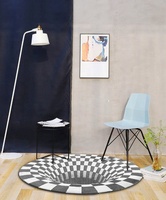 Illusion d'optique géométrique 3D, tapis antidérapant, fibre douce, tapis pour salon, vente en gros