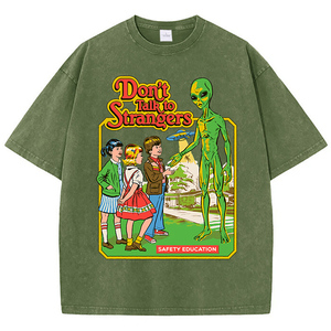 Streetwear Vintage T-shirt personnalisé hommes coton lourd lavé à l'acide T-shirt surdimensionné Boxy blanc Dtg impression T-shirt Logo T-shirt - Product Image 3