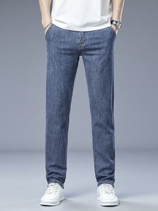 Handel Heren <span class=keywords><strong>Jeans</strong></span> Business Casual Licht Blauwe Stretch <span class=keywords><strong>Skinny</strong></span> Slim Fashion Business <span class=keywords><strong>Jeans</strong></span> Heren Merk Ademende Broek Voor Heren - Product Image 5