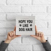 Signes de chien pour la décoration intérieure, j'espère que vous aimez les cheveux de chien signe de boîte en bois décor de bureau rustique amoureux des chiens signe de boîte en bois Plaque noire