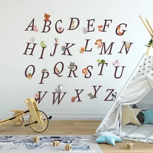 Adesivi Murali Personalizzati Rimovibili Trasparenti con <span class=keywords><strong>Lettere</strong></span> dell'Alfabeto e Animali in Vinile Autoadesivo - Product Image 3