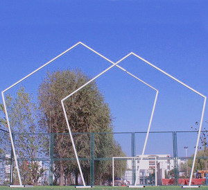 Arco de boda de hierro forjado con diseño geométrico pentagonal para decoración de escenarios de boda, venta al por mayor para fabricantes - Product Image 4