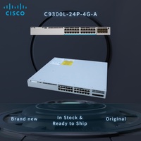 Switch Cisco Catalyst 9300L-24P-4G-A Stok Baru Segel Resmi, PoE 24 Port, 4 Gigabit SFP Uplink, Fungsi SNMP, 9300L-24P-4G-A