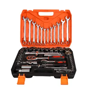 Repair Tool Kit Car Gauge Tools Sets 1/2''&1/4'' Hand Combination Tools Sets CR-V Chrome Plated Hand Repairing Box
