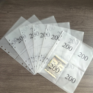 Nieuwe Op Maat Gemaakte Duurzame Losse Bladdoorzichtige Pvc-Budgetbinder 4-Pocket A5 Nummer <span class=keywords><strong>100</strong></span> Al Geld Opbergtas Besparingshoezen - Product Image 3