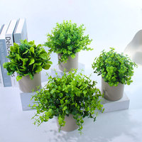 Décoration de Salon, Bureau, Entrée ou Cave à Vin : Petite Plante en Pot Artificielle