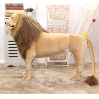 Personnalisable Lion Réaliste En Peluche Poupée Doux Coton Enfants Jouet avec Éponge Remplissage Maille Doublure Maison Statue Animal pour les Fêtes