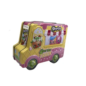 غير النظامية شاحنة على شكل طفل لعبة علبة من القَصدير مخصص الأطفال المعادن علبة صفيح للهدايا مربع