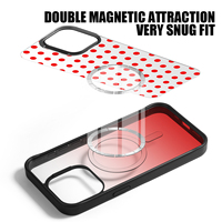 Carga inalámbrica Mag Magnetic Safe para iPhone 16 Pro Max 13 15 Pro 14 Plus E Funda de PC de doble capa dura translúcida