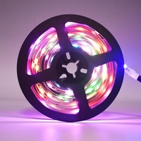 Bande LED RGB adressable SMD5050 DC12V 30 LED 30 Pixels/M 1 LED 1 Coupure Signal de reprise par point de rupture Continuité sans coupure Effets dynamiques