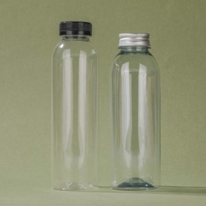 Bouteilles de jus en plastique PET de 16oz 500ml contenants vides et transparents bouteille de jus de lait d'eau ronde <span class=keywords><strong>Cosmo</strong></span> avec bouchon - Product Image 1