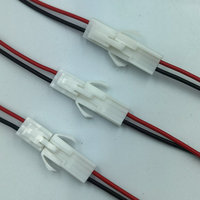 Kabel Harness PVC Merah & Hitam Kustom dengan Konektor Pengunci Plastik Putih & Ujung Kabel Berlapis Timah untuk Sambungan Daya Refrigerasi