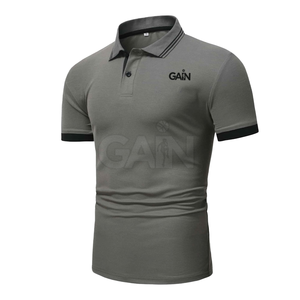 Camisas de Hombre de Algodón 100% Tejido Sólido Transpirable de Secado Rápido, con Logotipo Personalizado Bordado, Manga Corta, Elegantes, al por Mayor - Product Image 1