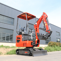 Mini Excavadora de Alta Calidad de 1 Tonelada, Mini Excavadora de Fábrica China, Motor Diésel con Certificación CE y EPA, Mini Excavadora Compacta para Uso Agrícola