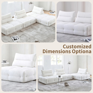 Divano Moderno Semplice Imbottito con Compressione Sottovuoto in Tessuto Corduroy, Divano Senza Struttura per <span class=keywords><strong>Piccoli</strong></span> Soggiorni e Appartamenti - Product Image 4