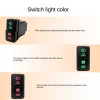 Interrupteur à double commande à double bouton IP65 ABS 1NO 12V 3A LED Vert Rouge Lumière alternée Câblage 10000 cycles
