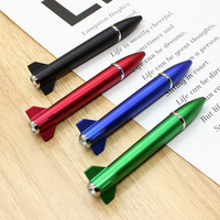 Stylo de dessin animé créatif avec logo de petite fusée 0.5/0.7mm, jouet rotatif en plastique à bille en forme de missile 1.0mm pour simulation de carrosserie