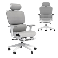 Chaise de bureau moderne grise en maille à dossier haut personnalisée ergonomique pour de longues heures de travail