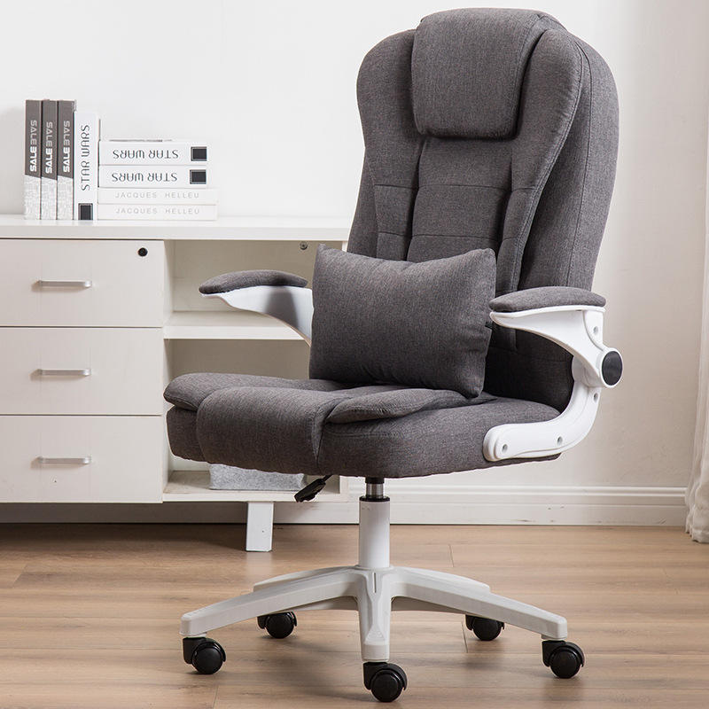 Swivel Back Support Mesh Soft boss Meeting Black Leather Office Chair with Lumbar Pillow