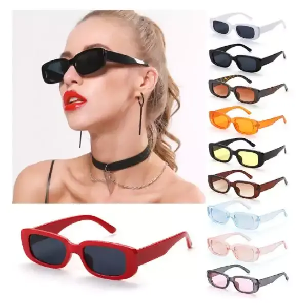 Vintage Square Sunglasses Newest 2022 Retro Sunglasses Women Anti Blue UV400 Sun Glasses Rectangle Sunglasses Plastic hinge