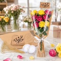 Kit de sacs en papier kraft écologiques de luxe pour emballer des fleurs, avec ruban, étiquette dorée, logo personnalisé en usine, vente en gros
