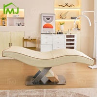Table de massage en cuir PU pour soins du visage, lit de beauté incurvé pour salon de tatouage et extensions de cils