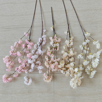 SA04 Pas Cher En Gros Japonais Blanc Rose Soie Fleur De Cerisier Tiges Faux Sakura Fleur Branche Artificielle Fleur De Cerisier Fleur