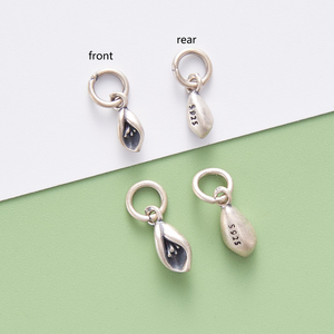 Breloque Fleur de Magnolia en Argent Sterling S925 <span class=keywords><strong>E296</strong></span>, Breloques Fleur en Argent Thaïlandais, Accessoires de Bijoux pour la Création Personnalisée - Product Image 3