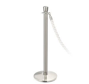 Palo e Supporto per Corda con Corona in Acciaio Inox e Base in Plastica - Product Image 1