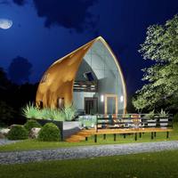 Vert Nouvelle Tendance Abordable Préfabriqué Jardin Studio Dôme Maison Maison Écologique Villas Modernes En Acier Léger Villa Petite Maison DEEPBLUE