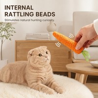 Jouet à mâcher interactif en corde de papier naturelle tressée en forme de carotte, résistant aux morsures et anti-étouffement pour chats d'intérieur
