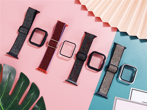 2 in 1 Set Nylon <strong>Watch</strong> Strap + Tempered Glass Face Case for <strong>Apple</strong> <strong>Watch</strong> Band <strong>Series</strong> 1 2 3 4 5 <strong>6</strong> 7 <strong>Size</strong> 38/40/41/42/44/45/49mm - Product Image 3