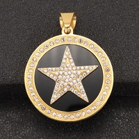 Pendentif Hip Hop en Or en Gros : Étoile à Six Branches, Pièce de Monnaie, Lettres, Lune, Amour, Cœur, Tournesol Brisé, Fleur, Zircon