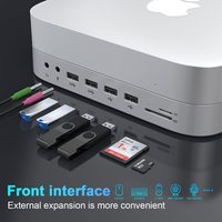 Estación de Acoplamiento 12 en 1 Mini con Soporte, Caja para SSD SATA, 4K HDMI, VGA, Hub para Mac Mini M1