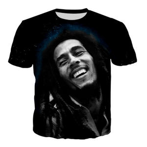 Camiseta de Hip Hop para Bob Mar <span class=keywords><strong>Ley</strong></span> Camisetas impresas en 3D Hombres Mujeres Pop Música divertida Rock Bob Mar <span class=keywords><strong>Ley</strong></span> Camiseta de talla grande para hombres - Product Image 1