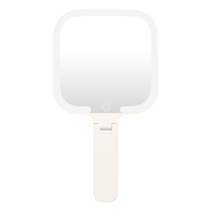 Specchio per il Trucco Portatile Pieghevole da Tavolo Mini con LED Bianchi ad Alta Definizione e Finitura Argento - Product Image 6